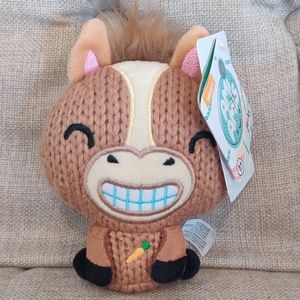 Ami Amis Brown Horse with Embroidered Carrot NWT 4" Stuffed Animal Kids Toy